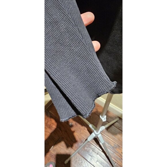 Anthropologie RARE FIND Romantic, Whimsical Medium Black Ruffle Trim Long Sleeve - Picture 9 of 9